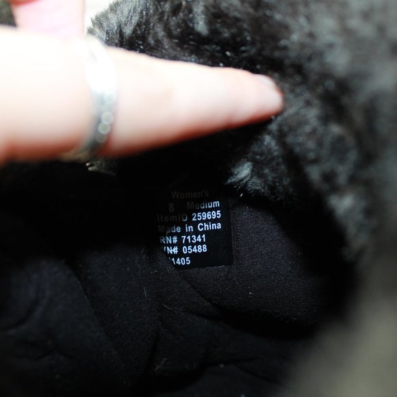 LL Bean Blue Quilted Faux Fur Lined Mid Calf Winter Snow Boots 8 M - Picture 6 of 9